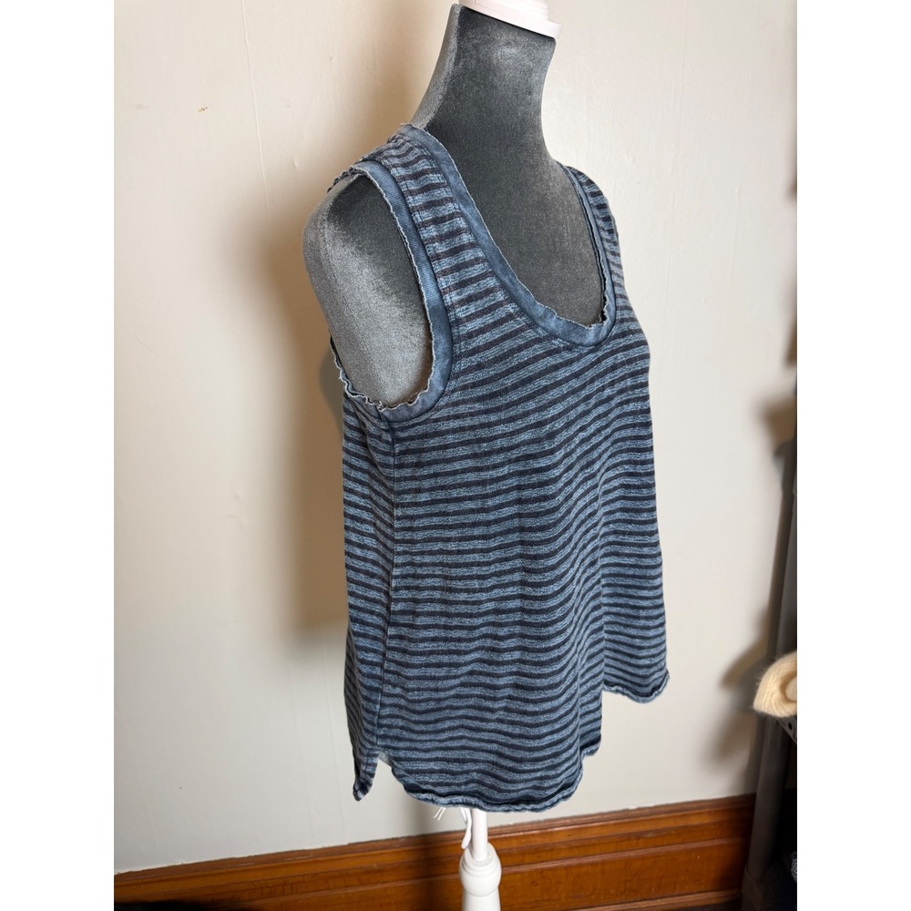 Pilcro Anthropologie Striped Tank Top Blue Sleeveless lagenlook euro summer M - Picture 2 of 7